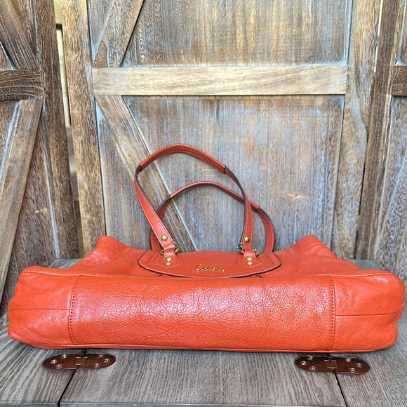Coach F19243 Ashley Burt Orange Tangerine Leather Satchel Shoulder Handbag - Picture 7 of 16
